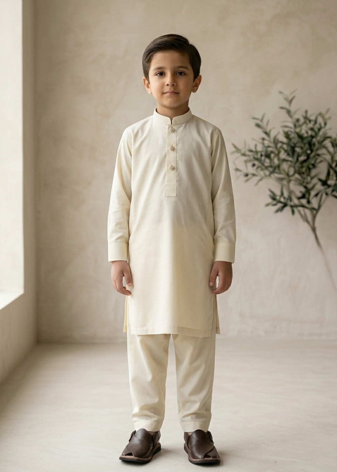 Cream White Kurta Trouser KT-001