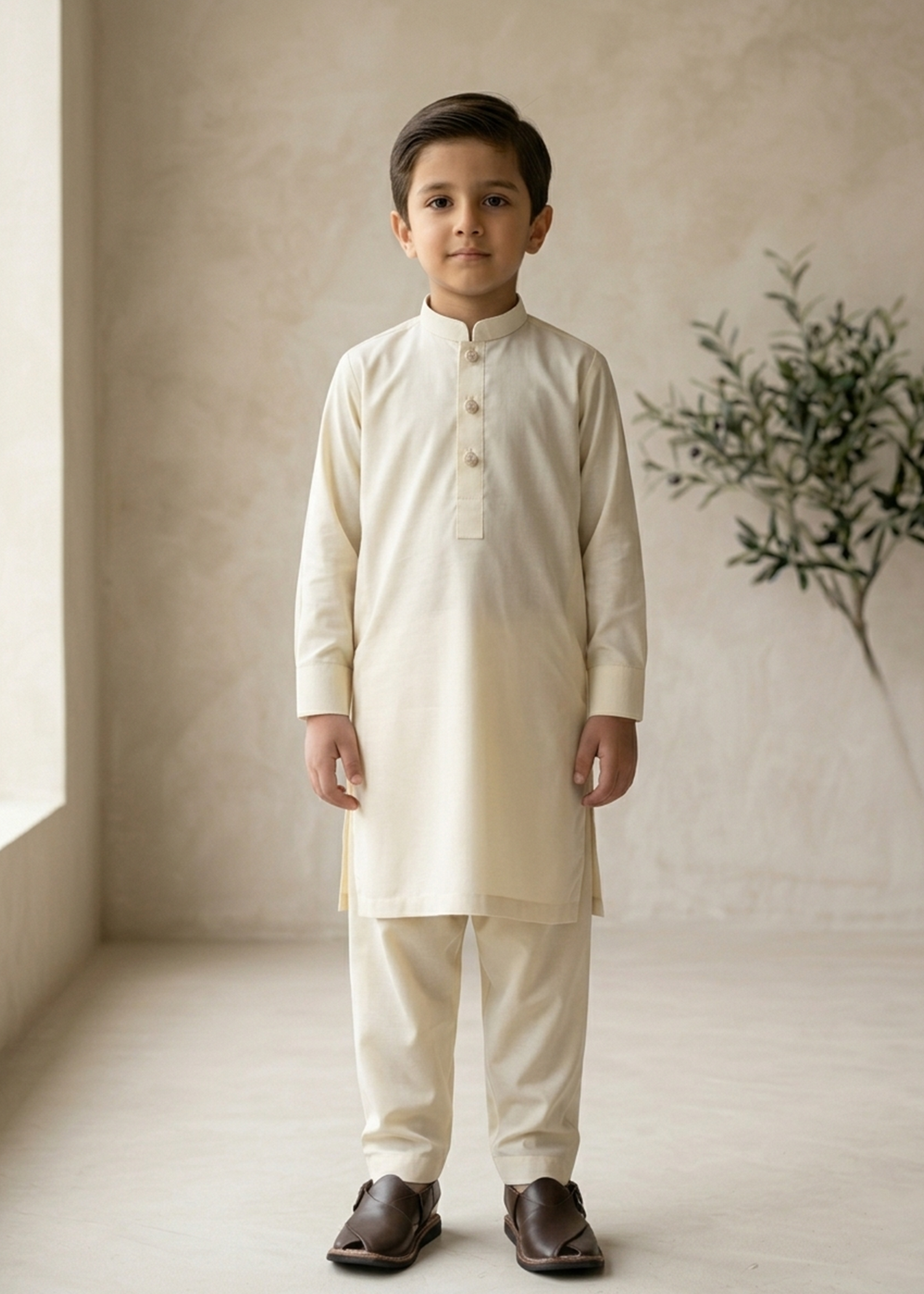 Cream White Kurta Trouser Kt 001