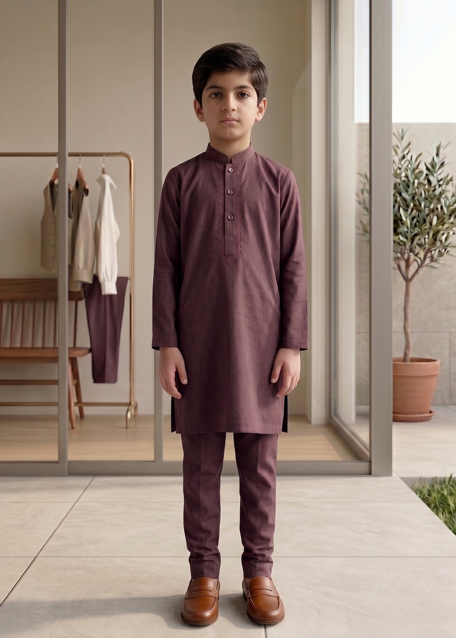 Maroon Kurta Trouser Kt 013