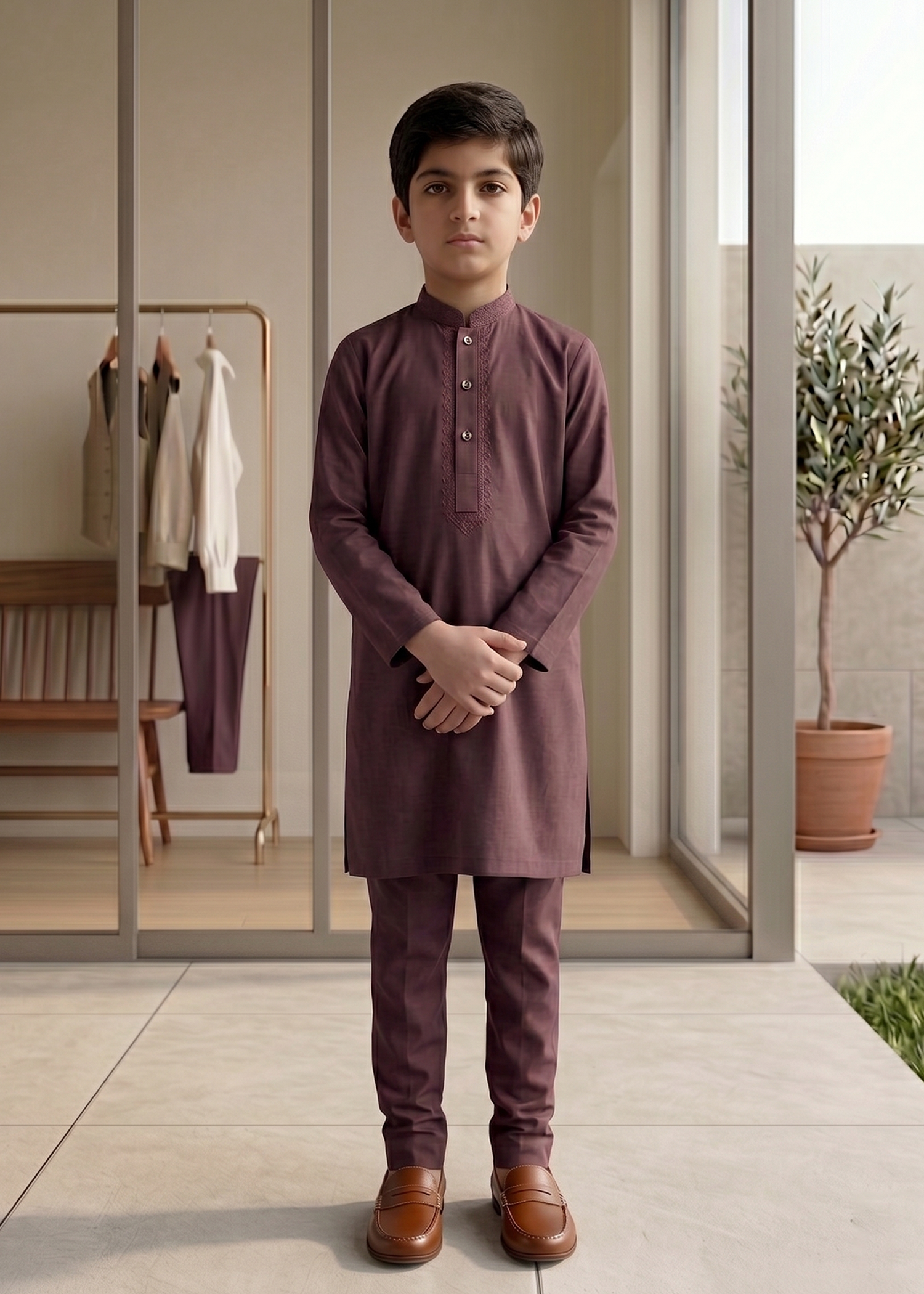 Maroon Kurta Trouser Kt 013
