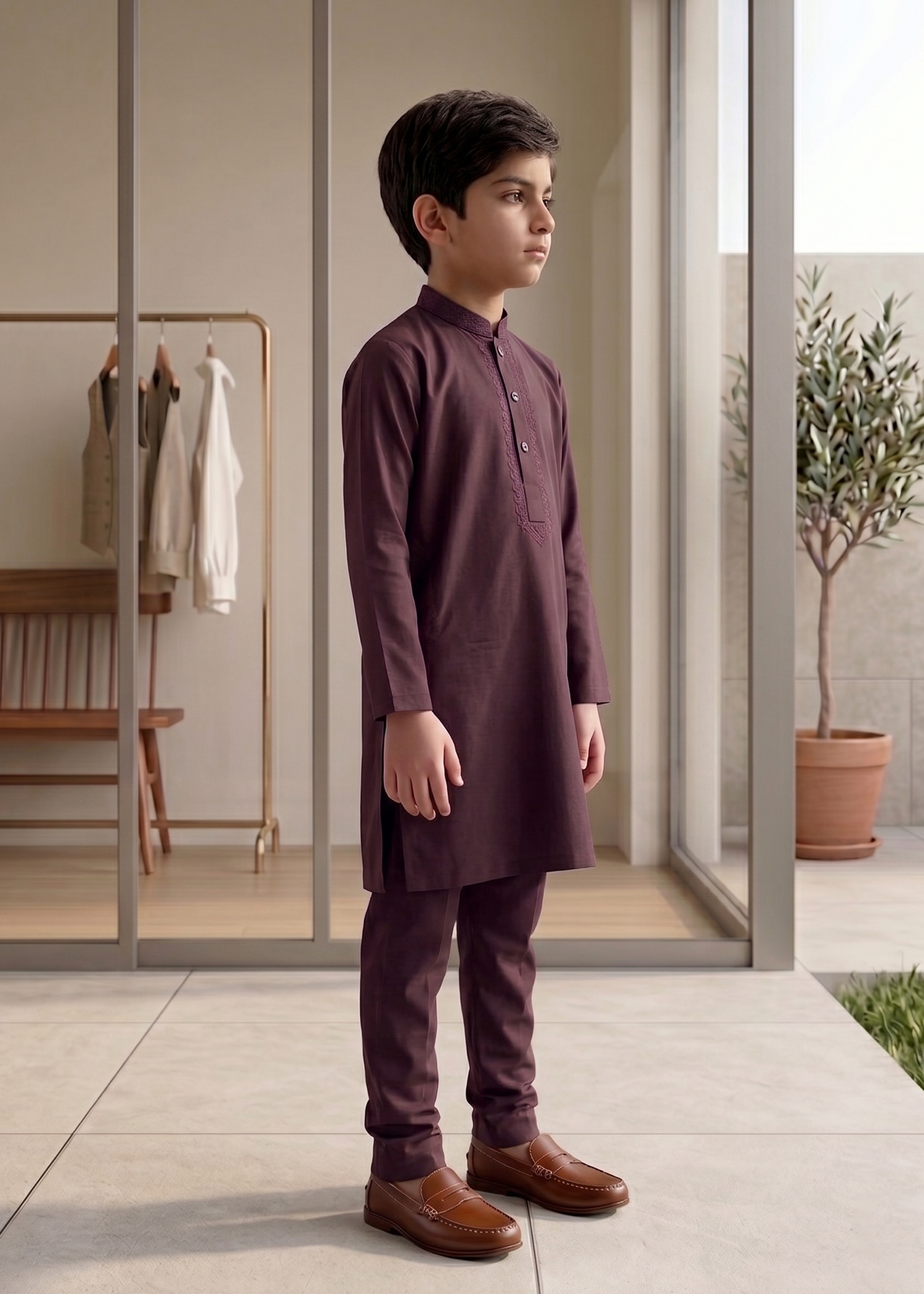 Maroon Kurta Trouser Kt 013