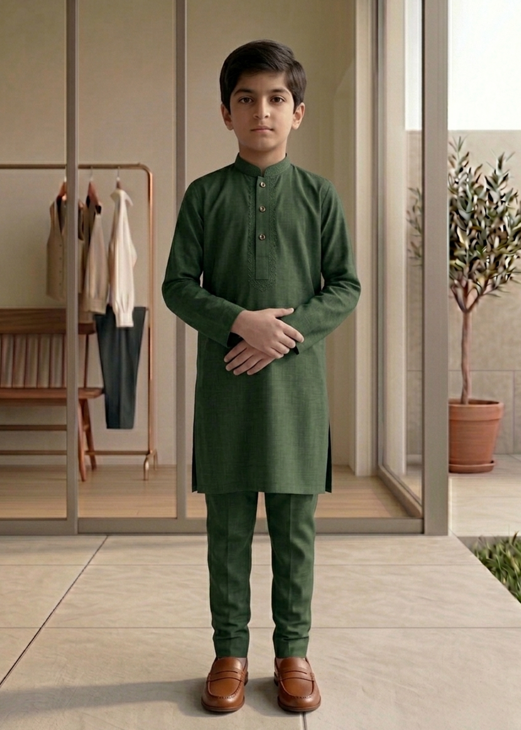 Dark Green Kurta Trouser Kt 014