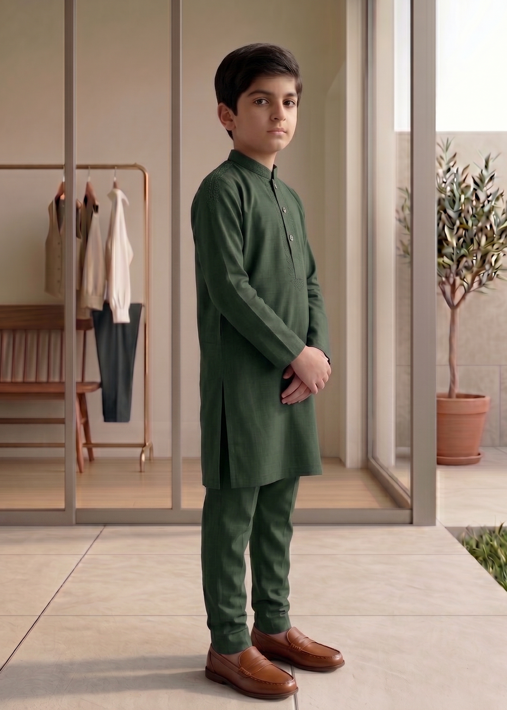 Dark Green Kurta Trouser Kt 014