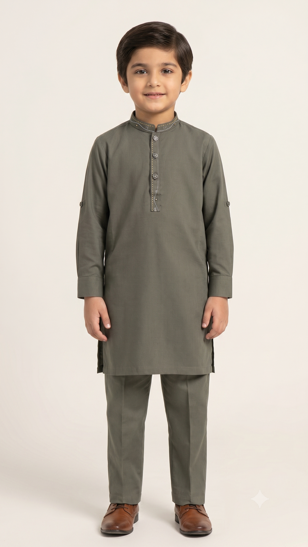 Battleship Grey Kurta Trouser D-001