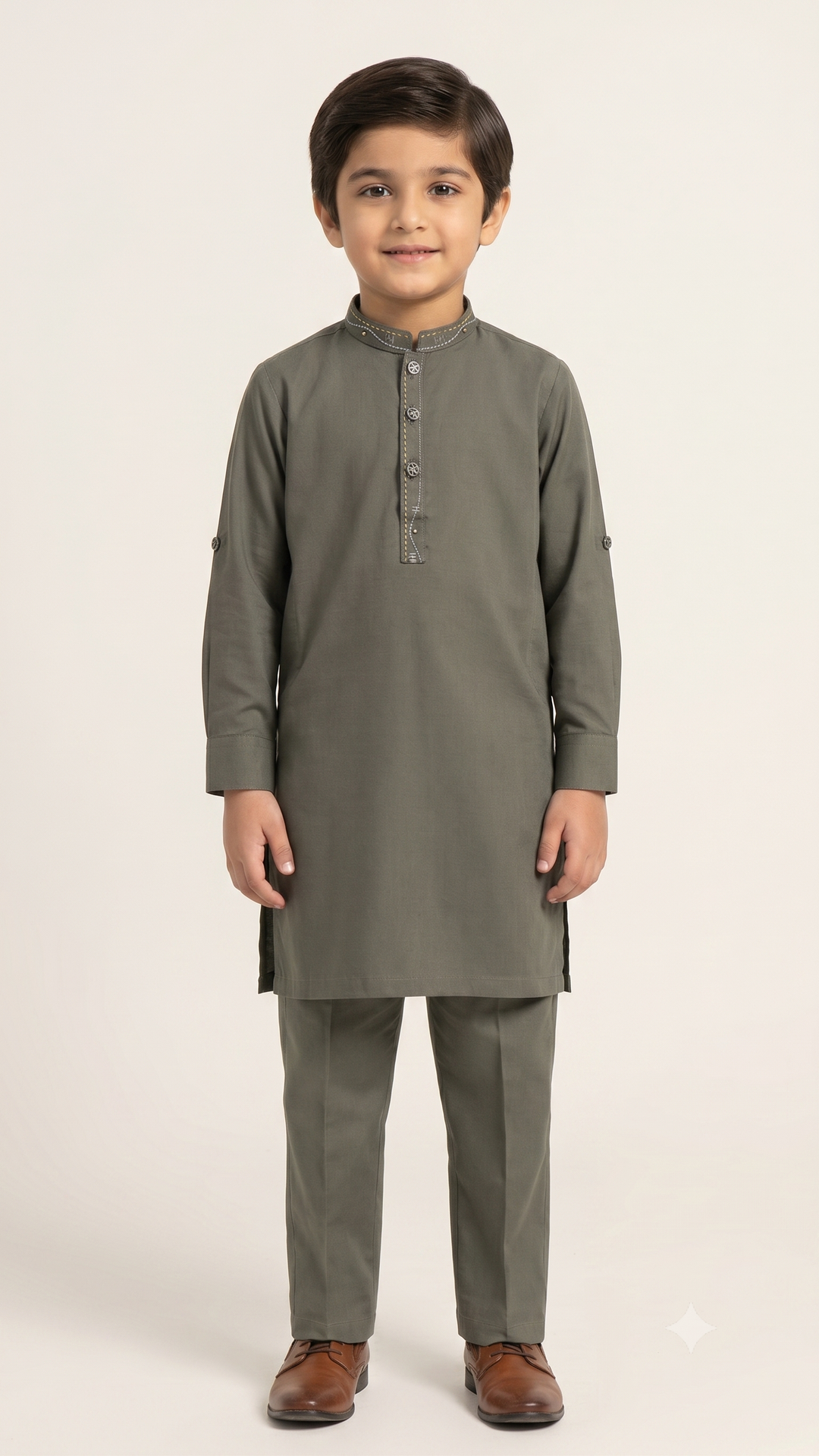 Battleship Grey Kurta Trouser D-001