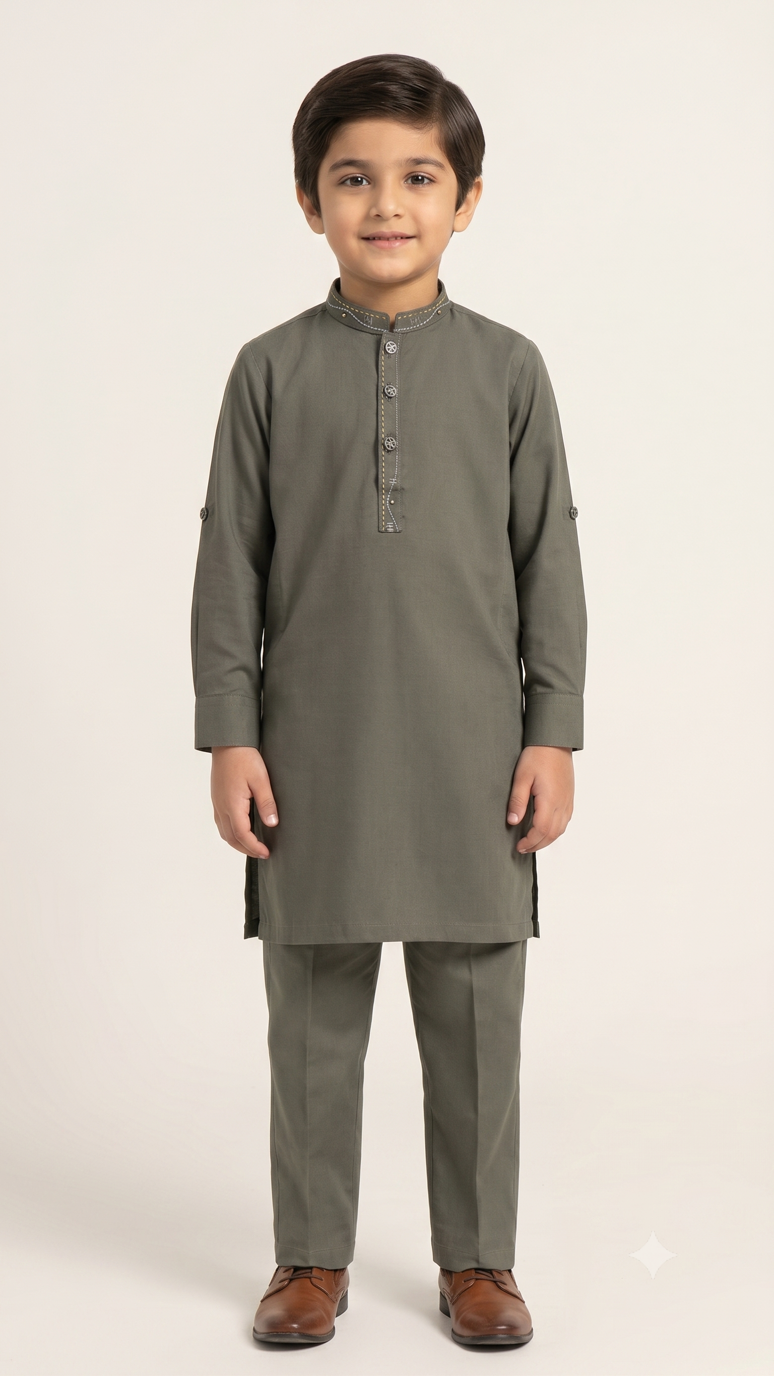 Battleship Grey Kurta Trouser D-001