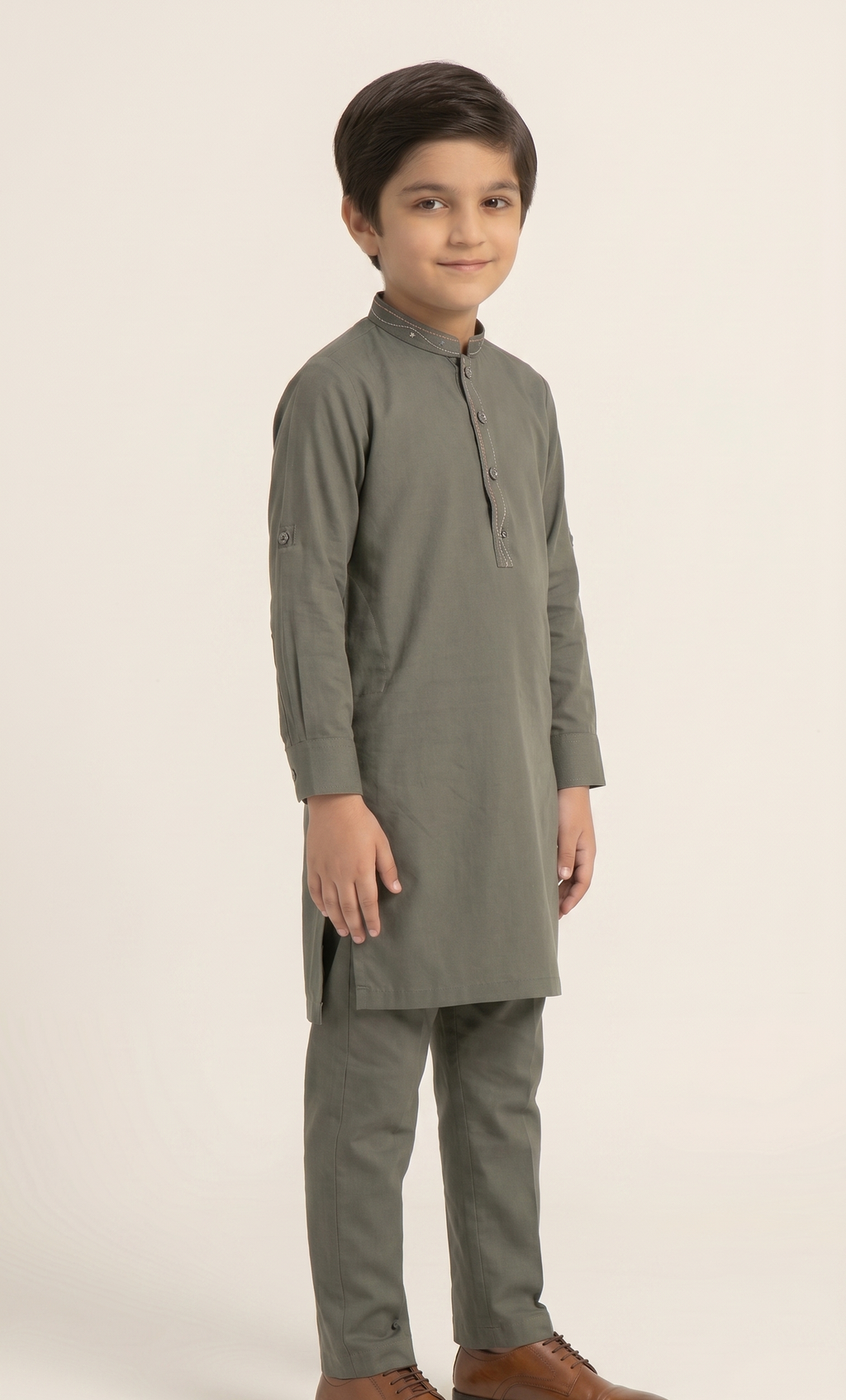 Battleship Grey Kurta Trouser D-001