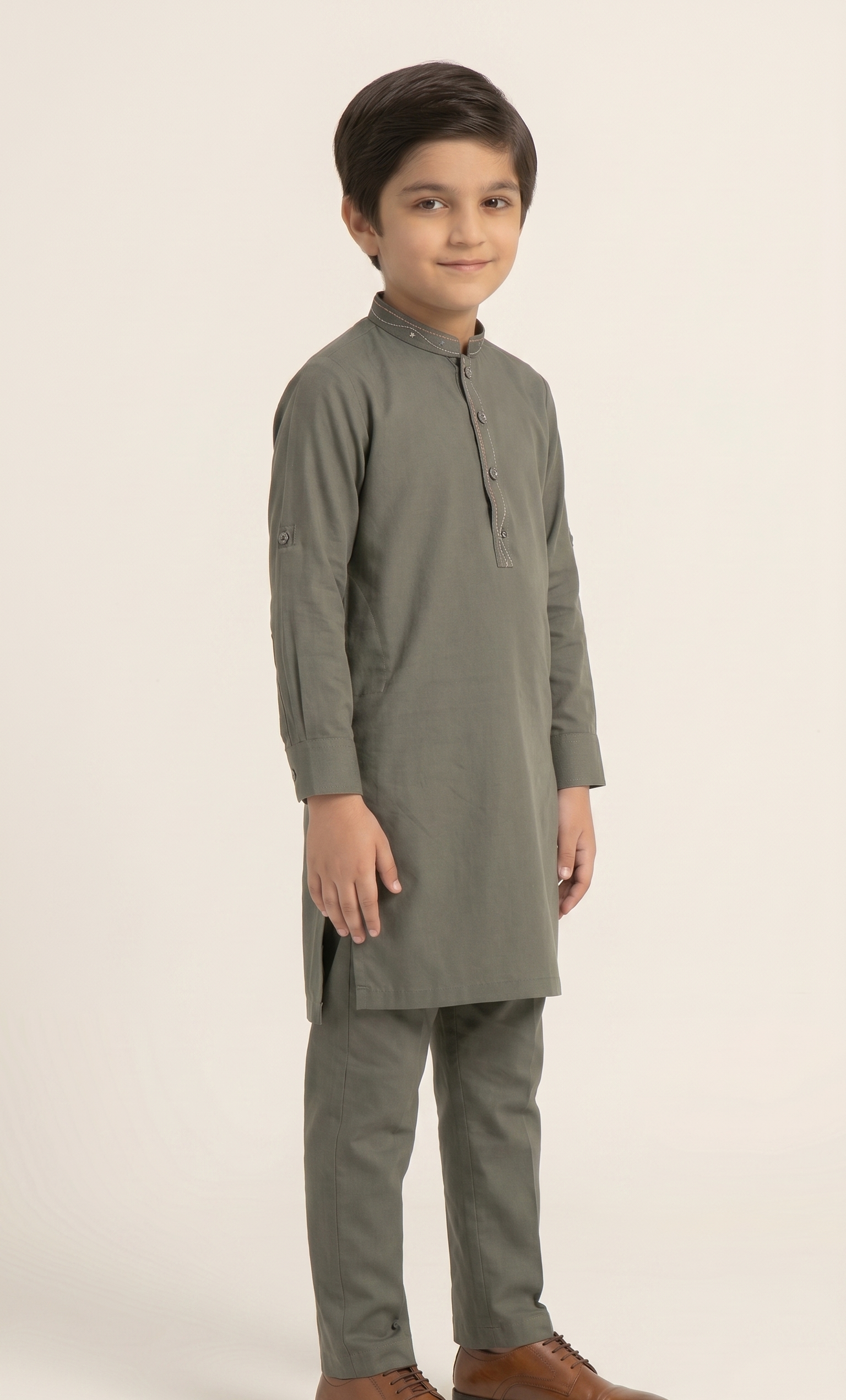 Battleship Grey Kurta Trouser D-001