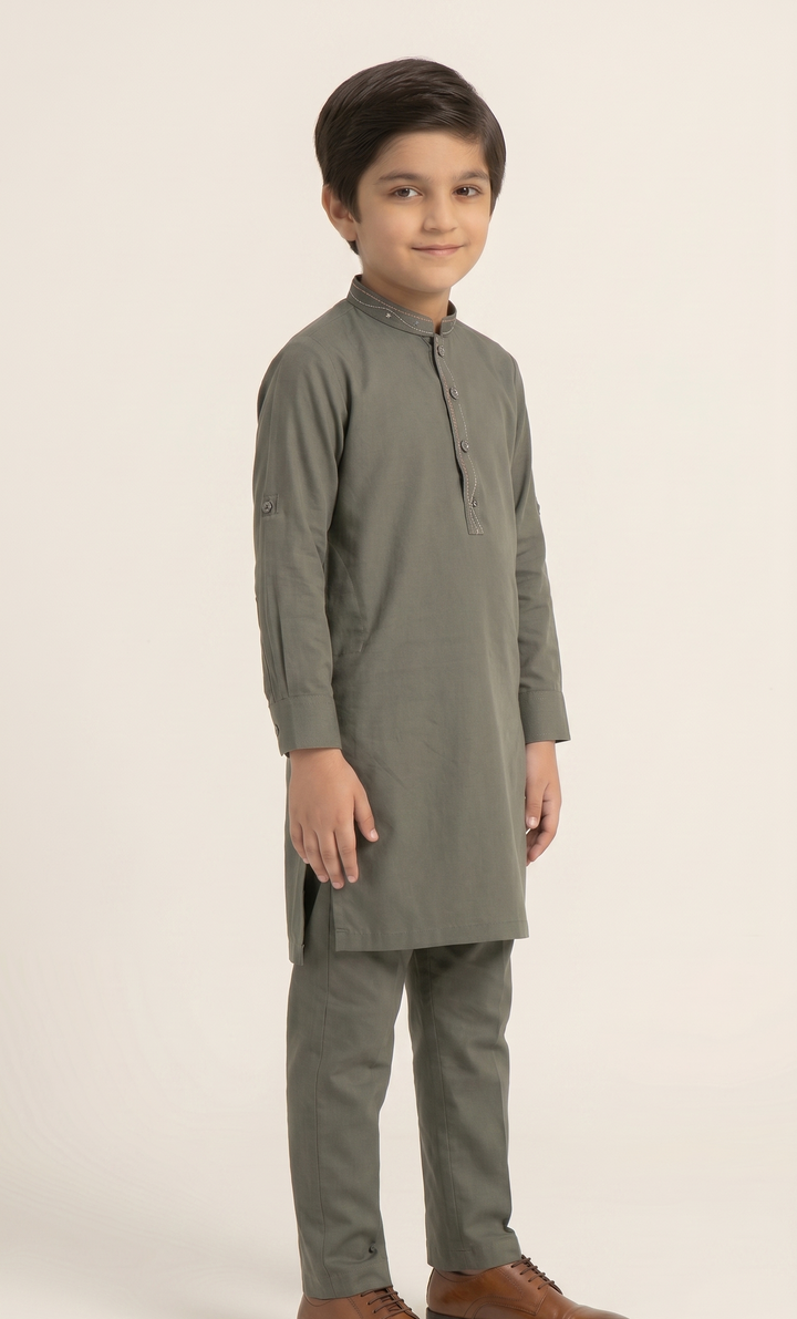 Battleship Grey Kurta Trouser D-001