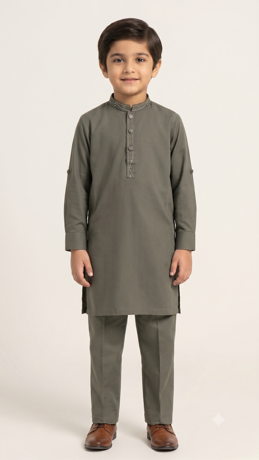 Battleship Grey Kurta Trouser D-001