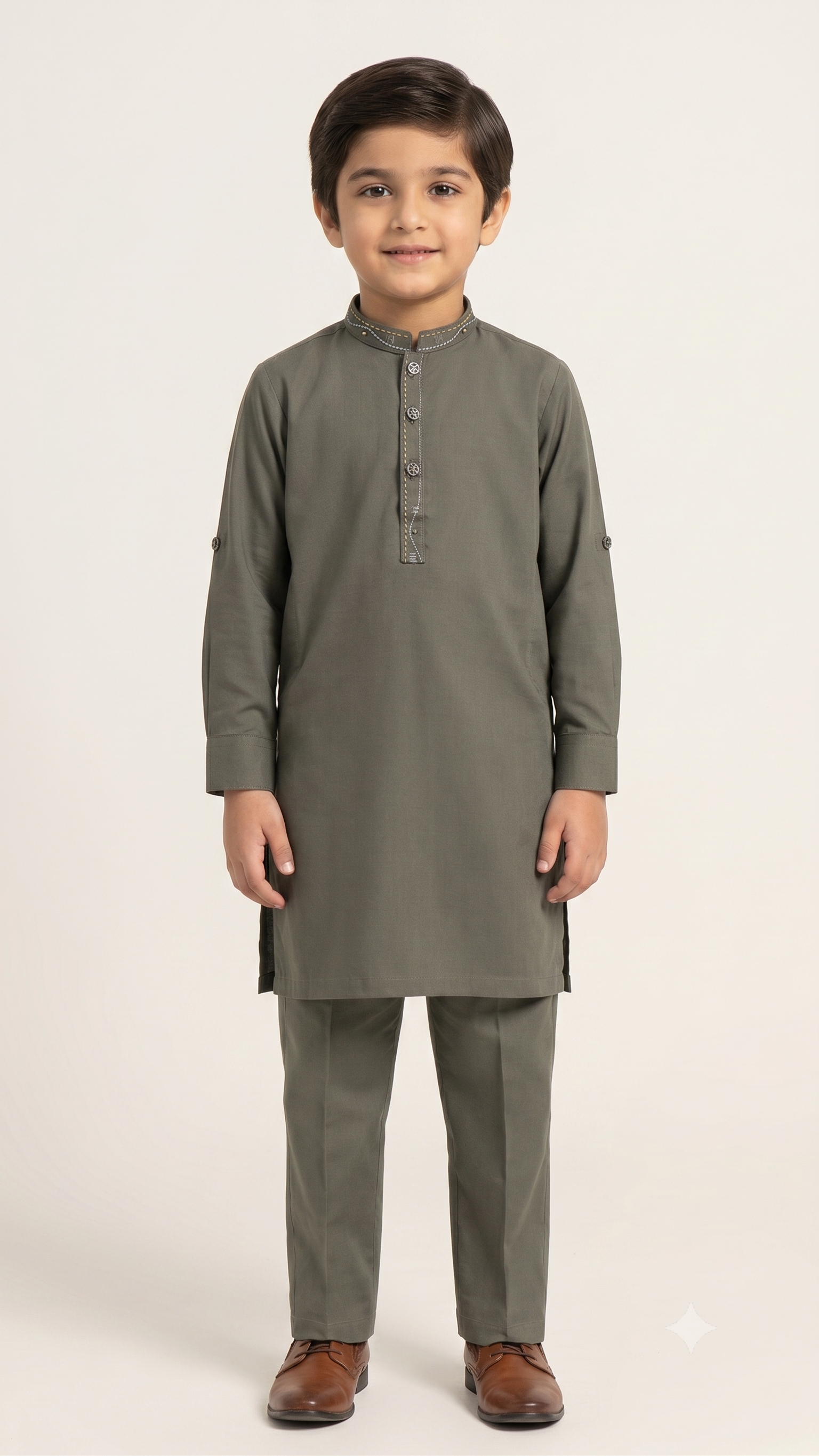 Battleship Grey Kurta Trouser D-001