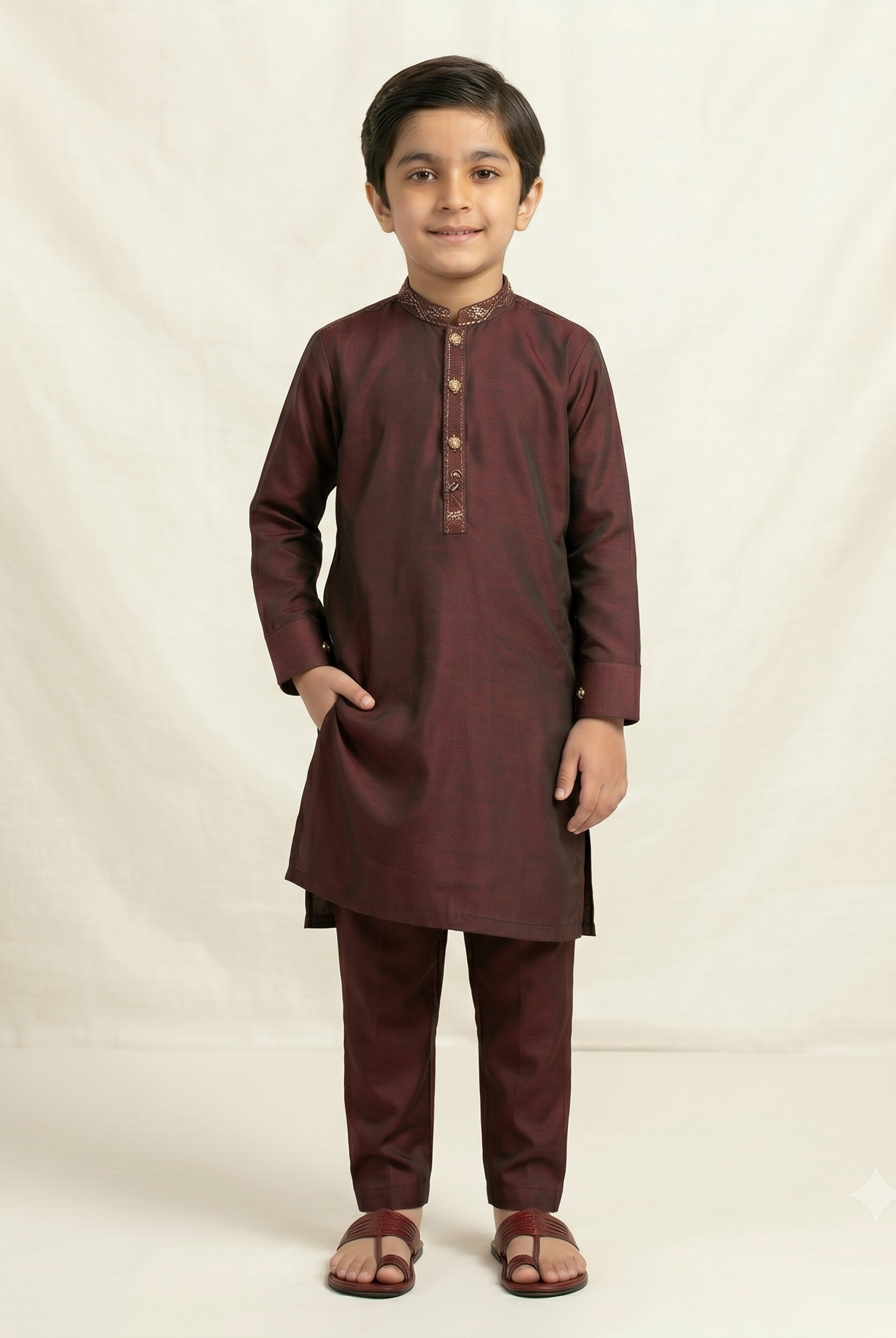Maroon Kurta Trouser D-002