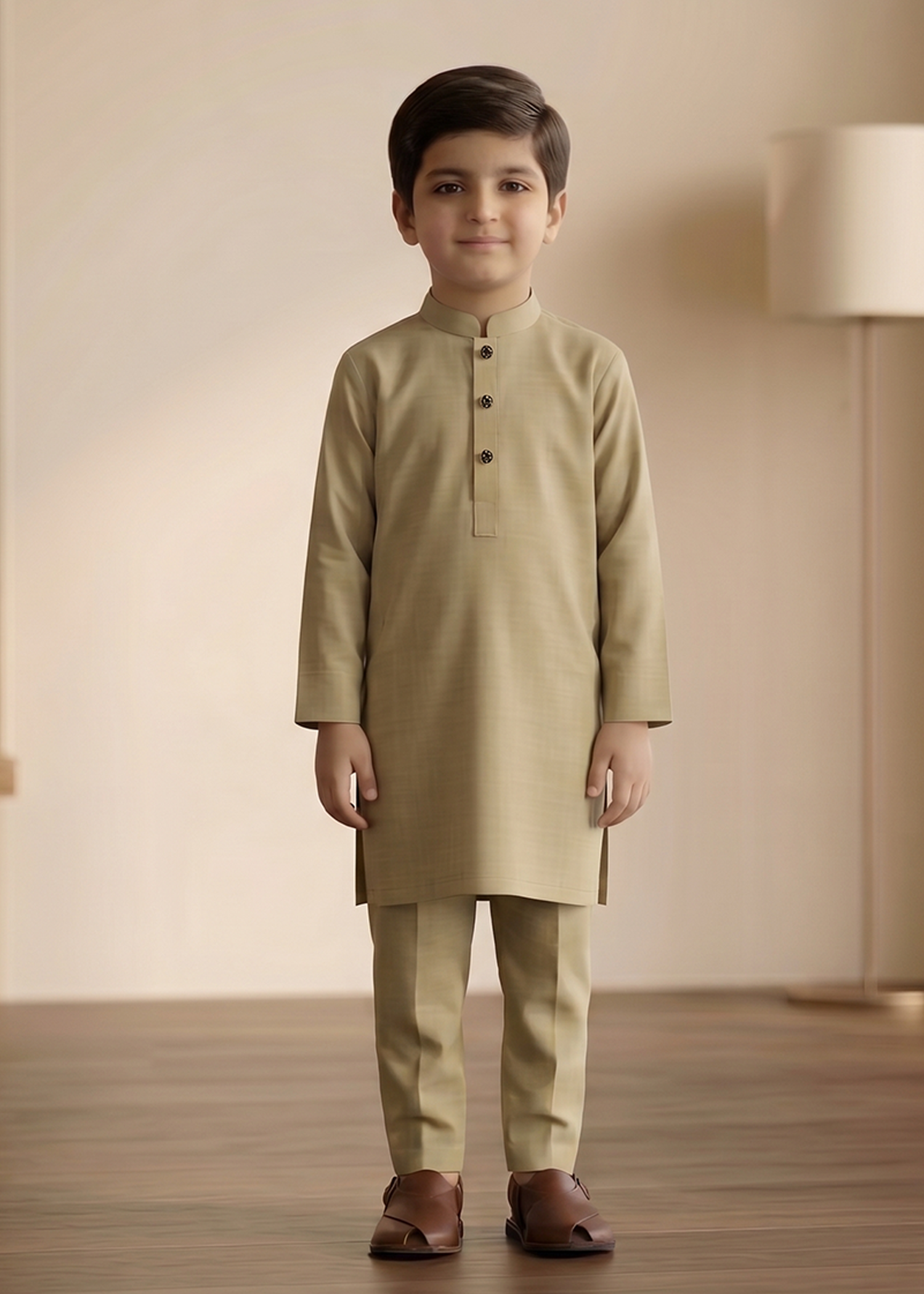 Beige Kurta Trouser Kt 009