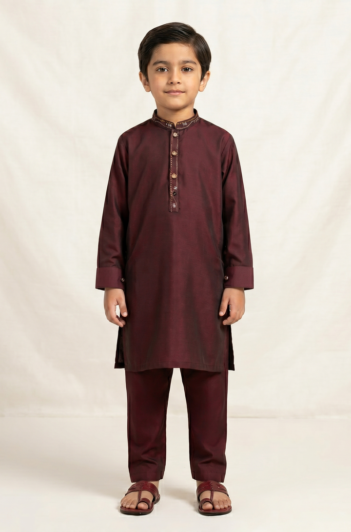 Maroon Kurta Trouser D-002