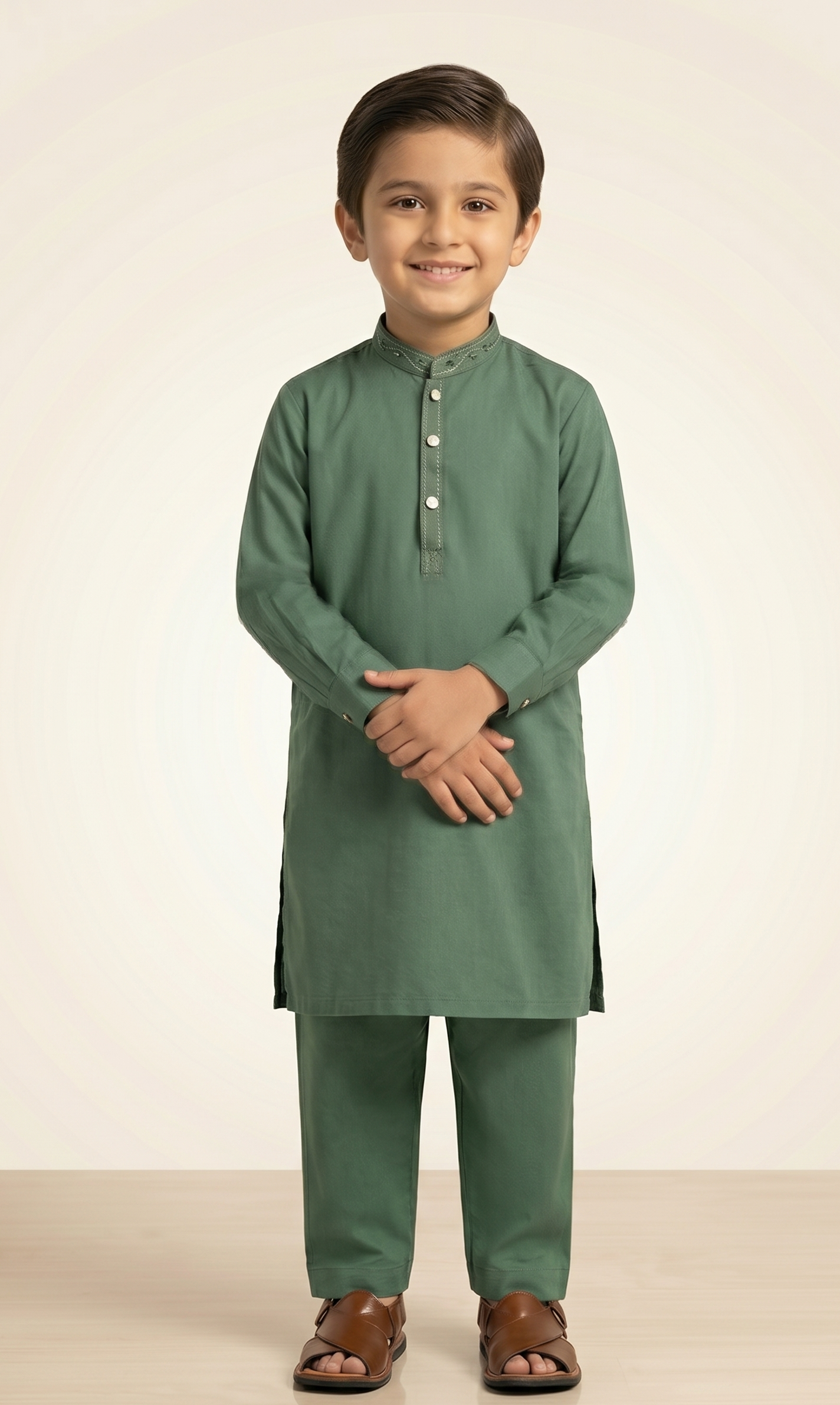 Fern Green Kurta Trouser D-005