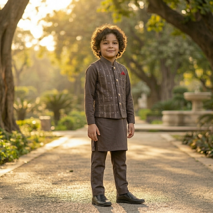 Tan Brown Waistcoat Suit WS 006