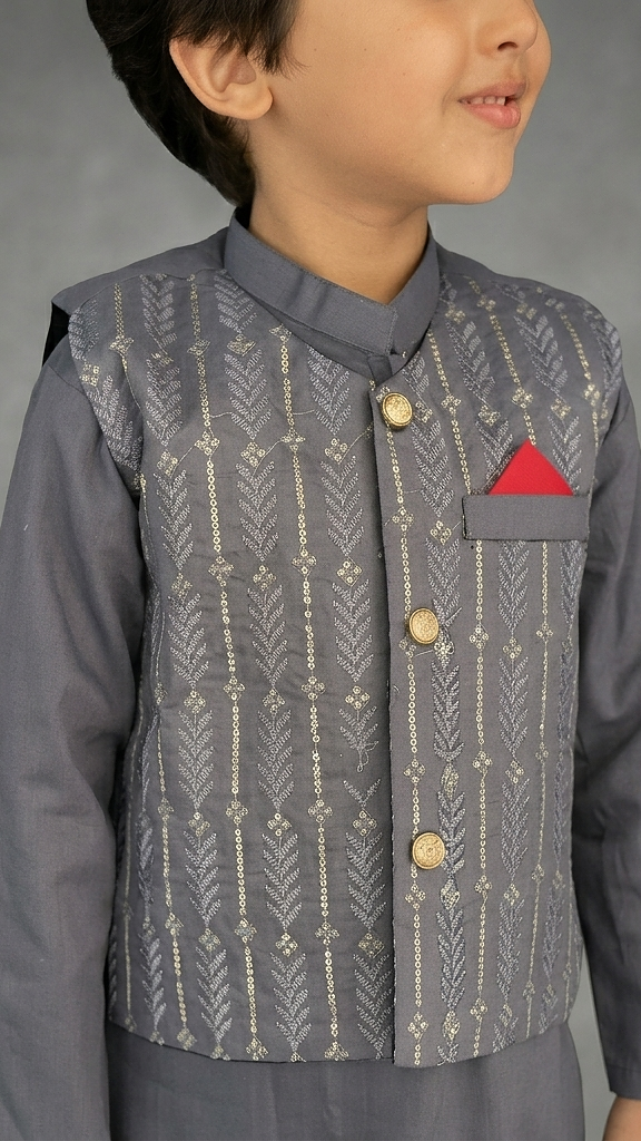 Dark Grey Waistcoat Suit WS 002
