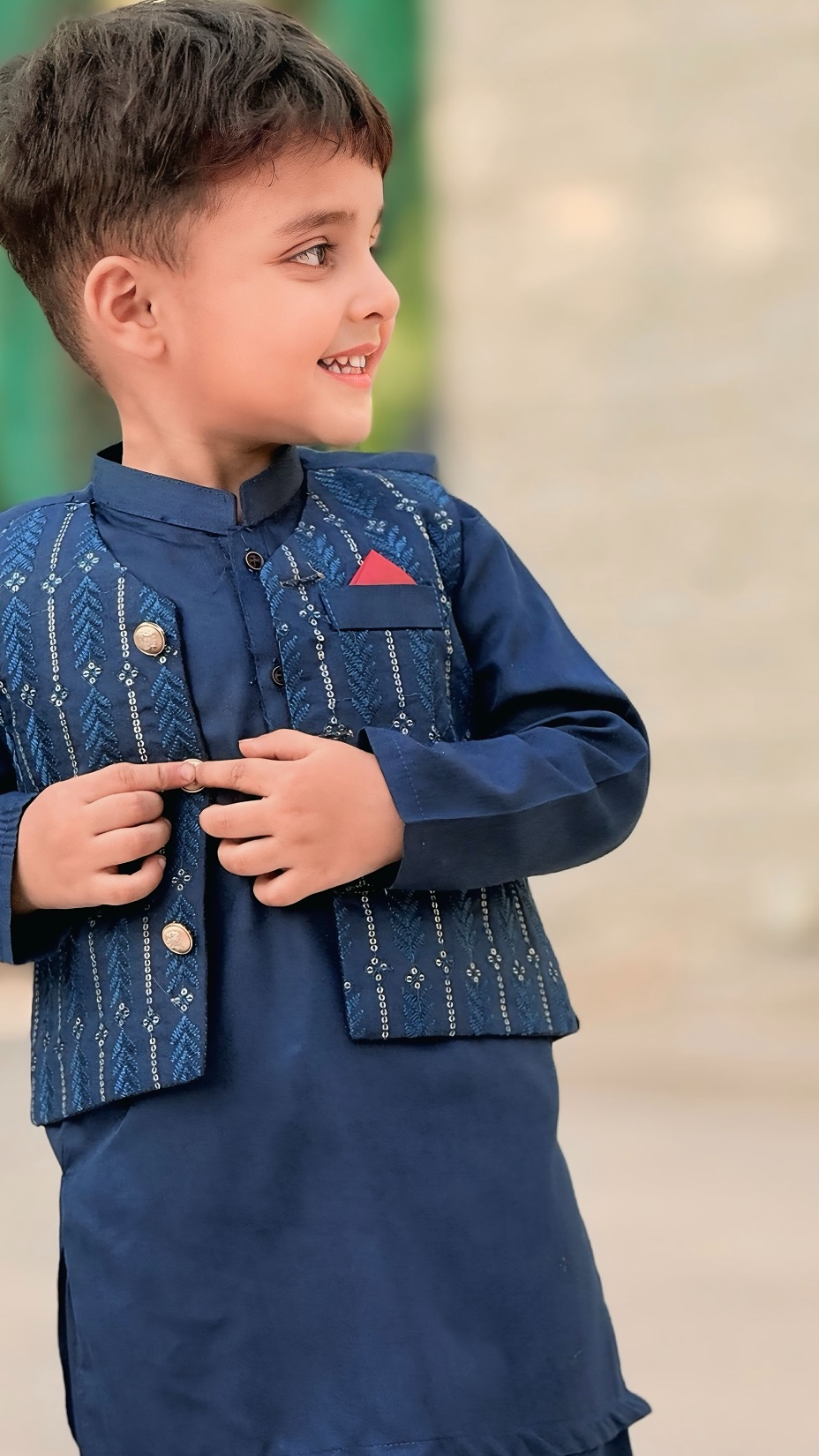 Sapphire Blue Waistcoat Suit WS 003