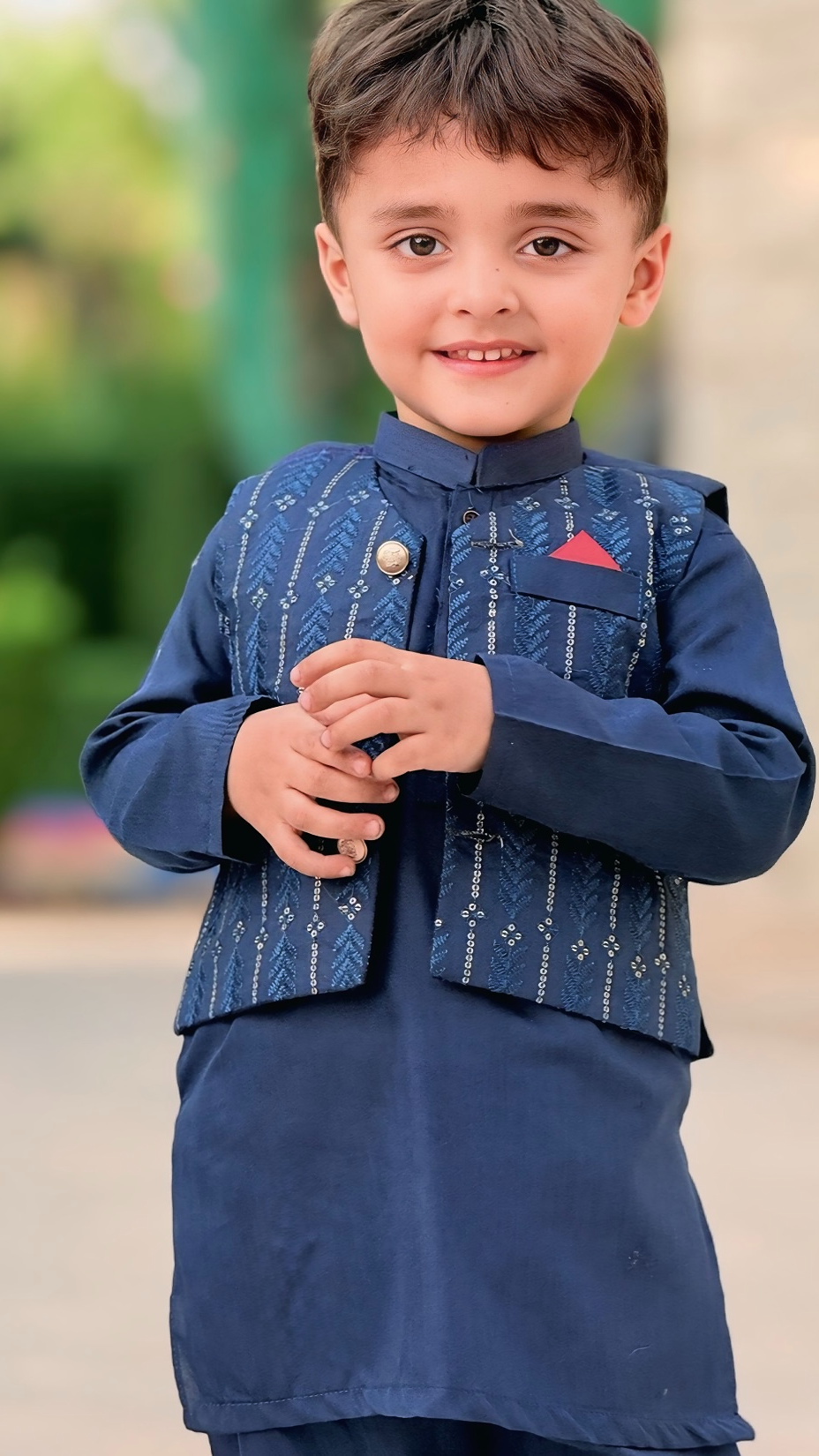 Sapphire Blue Waistcoat Suit WS 003
