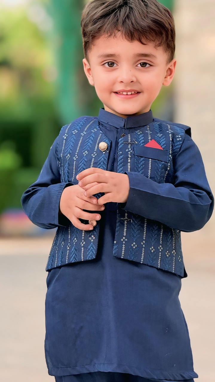 Sapphire Blue Waistcoat Suit WS 003