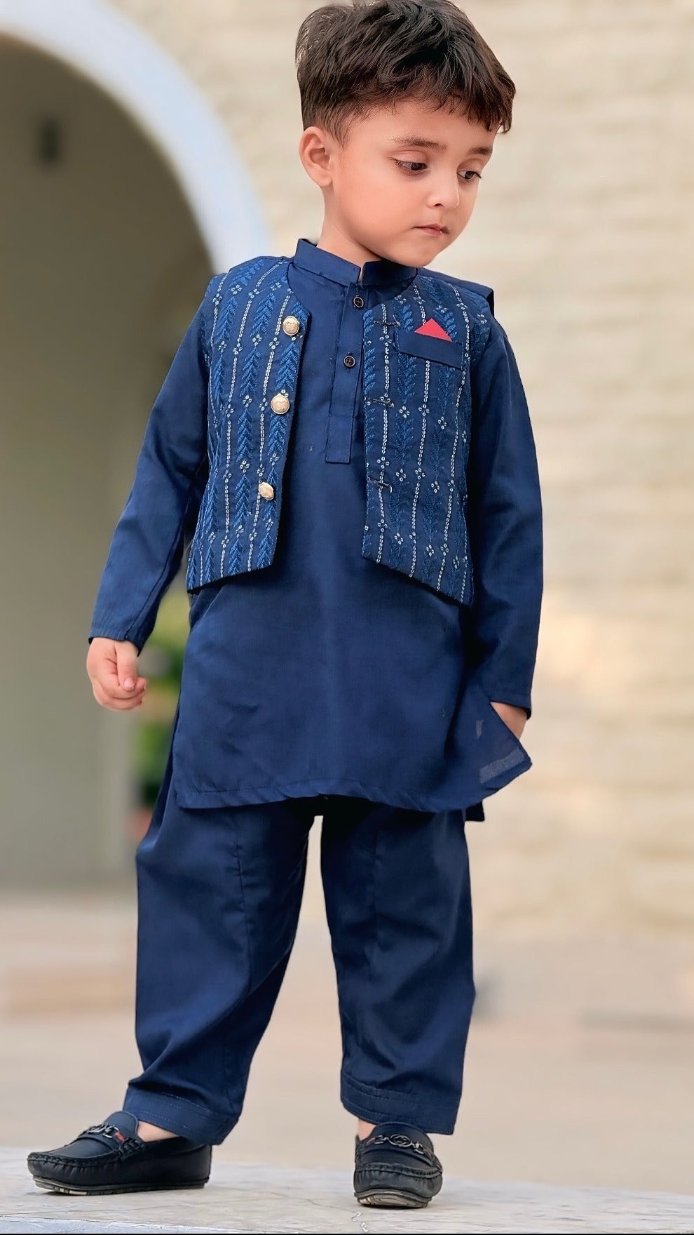 Sapphire Blue Waistcoat Suit WS 003