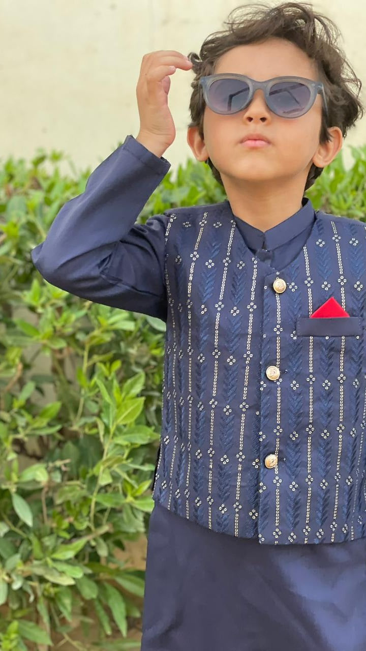 Cobalt Blue Waistcoat Suit WS 001