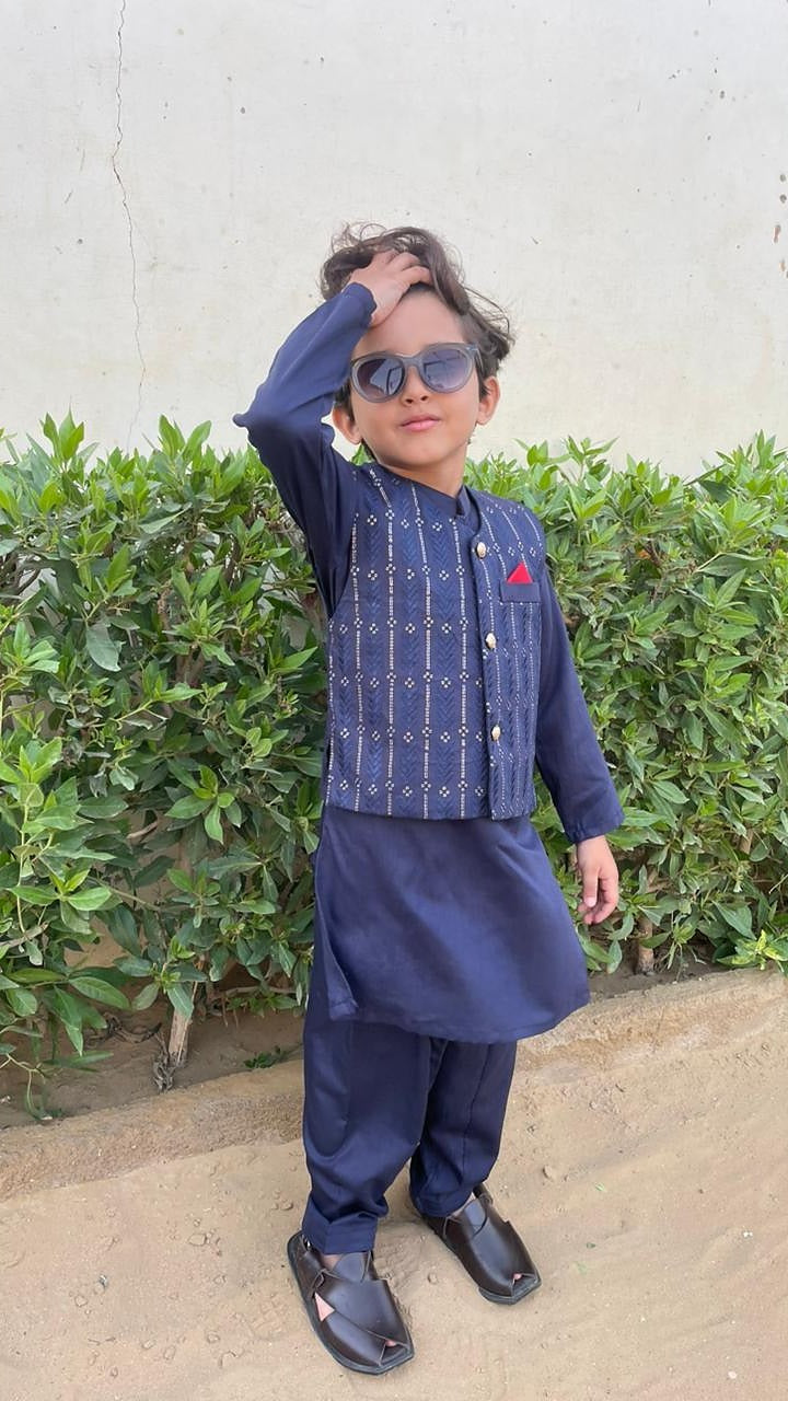 Cobalt Blue Waistcoat Suit WS 001
