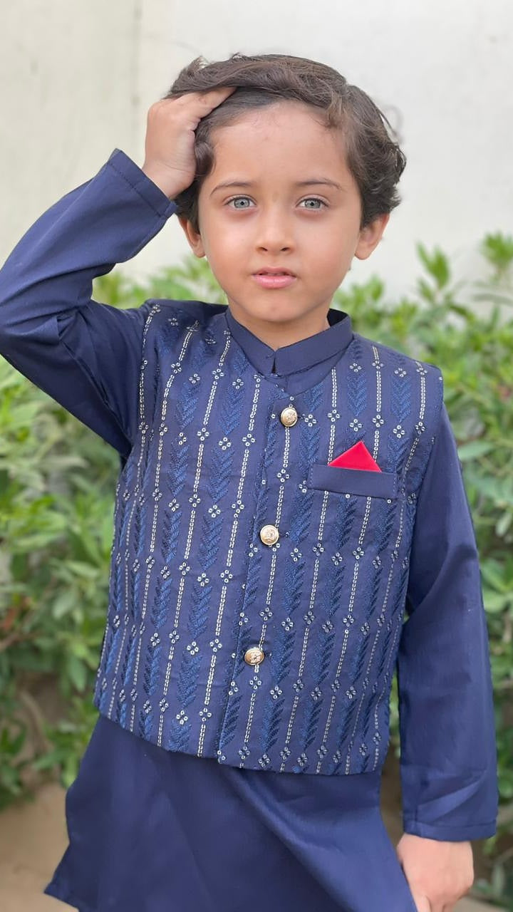 Cobalt Blue Waistcoat Suit WS 001